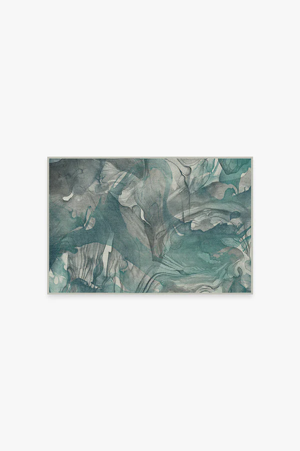 Aurora Teal Grey Rug
