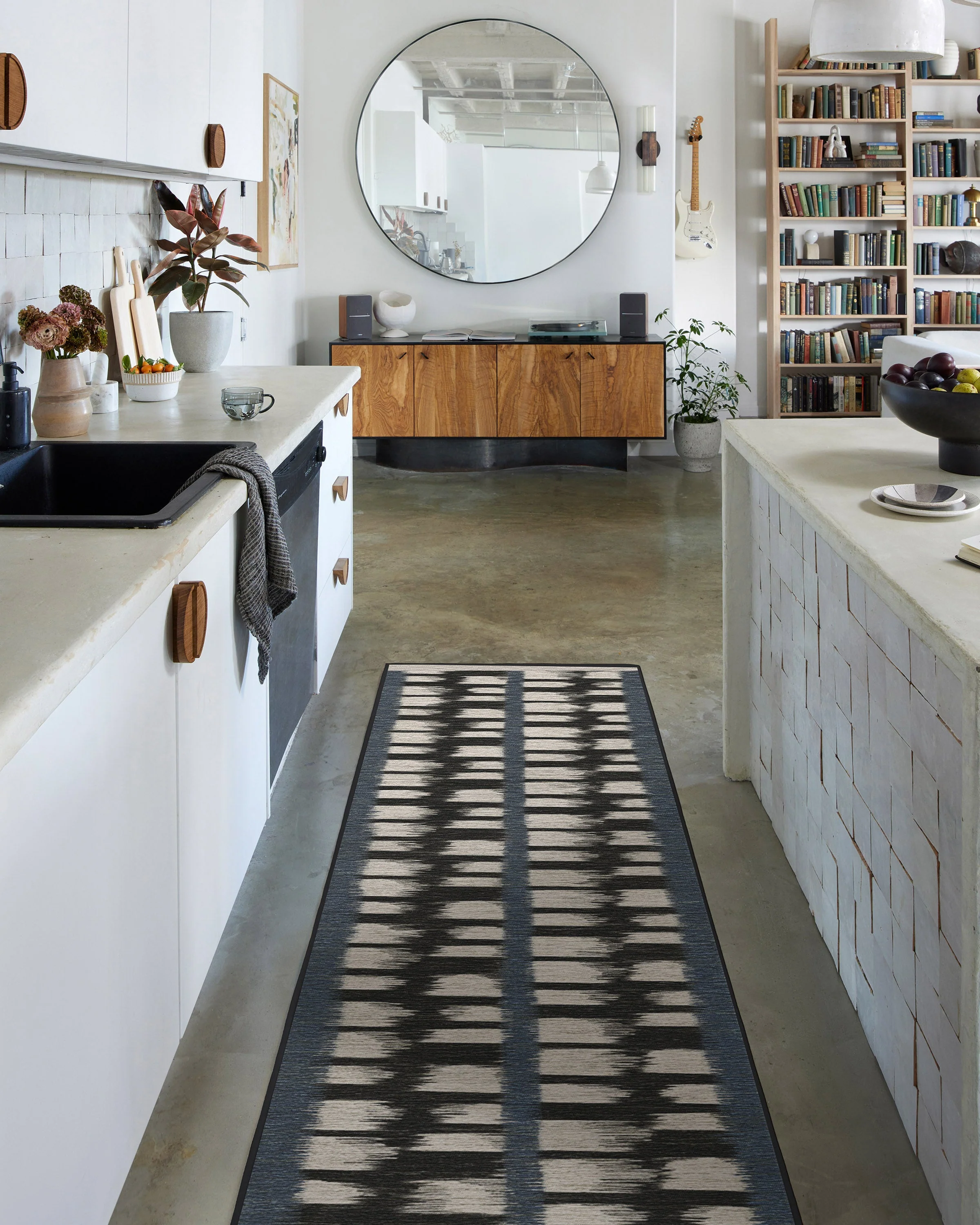 Berlin Charcoal & Sand Flatwoven Rug by Michael Michalsky