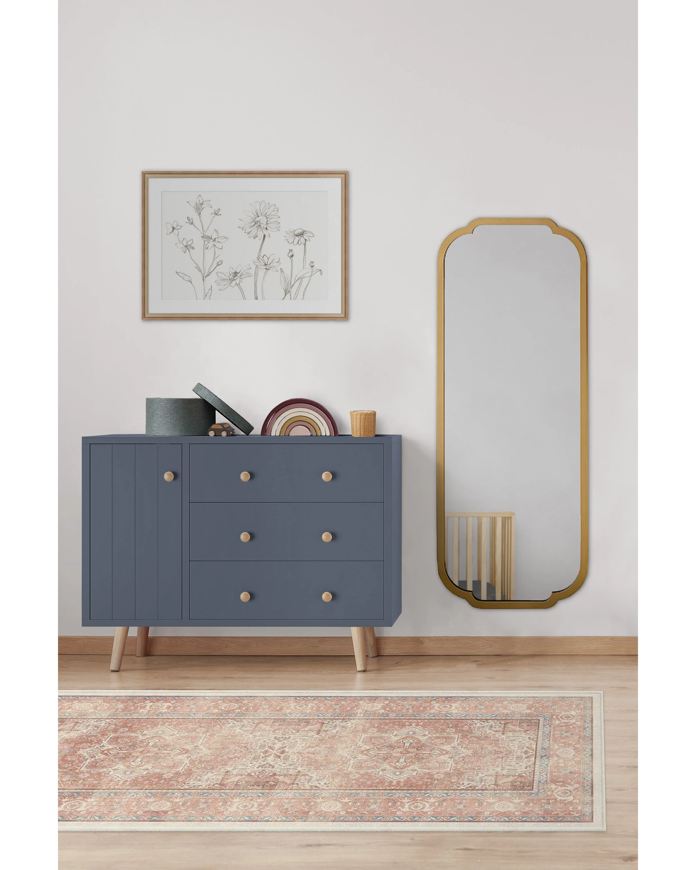 Kamran Rose Flatwoven Rug