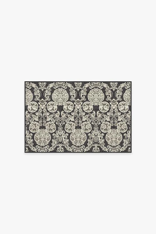 Mickey Damask Charcoal Rug