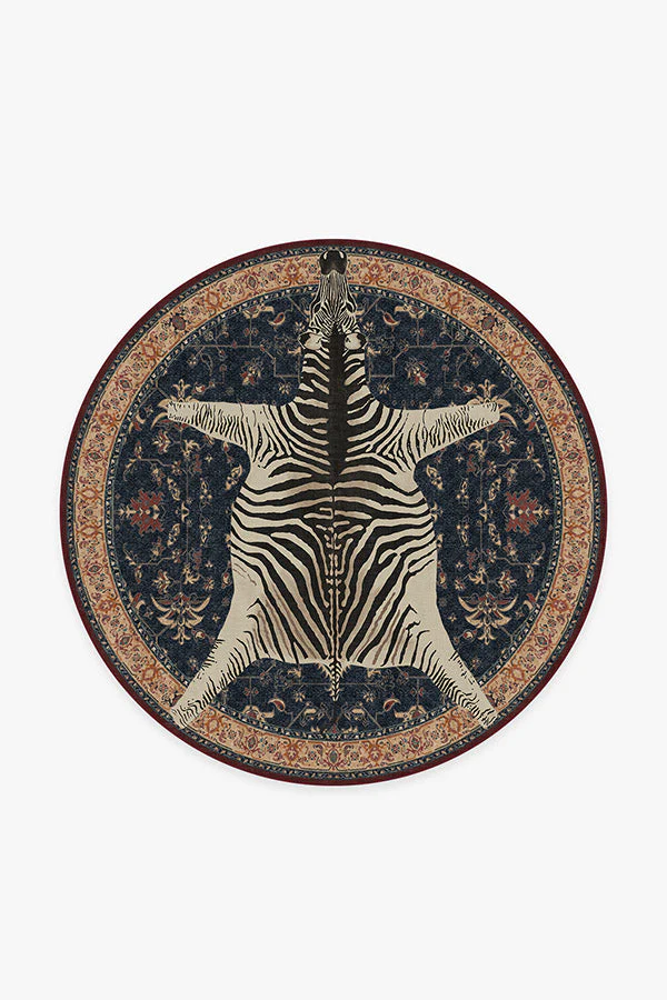 On Safari Sapphire Flatwoven Rug by Iris Apfel