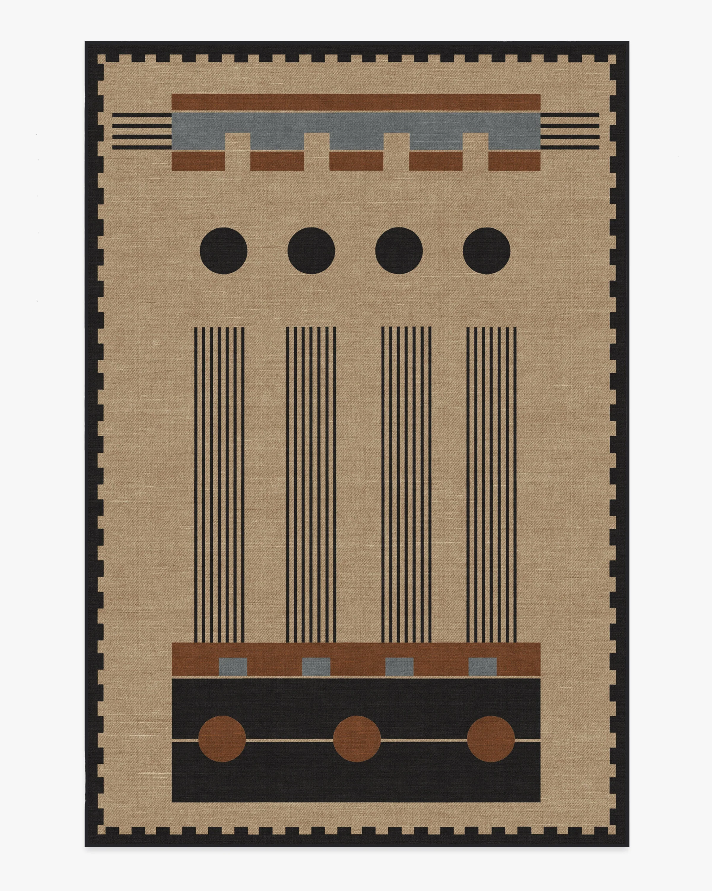 Kasi Black & Tan Flatwoven Rug by Architectural Digest
