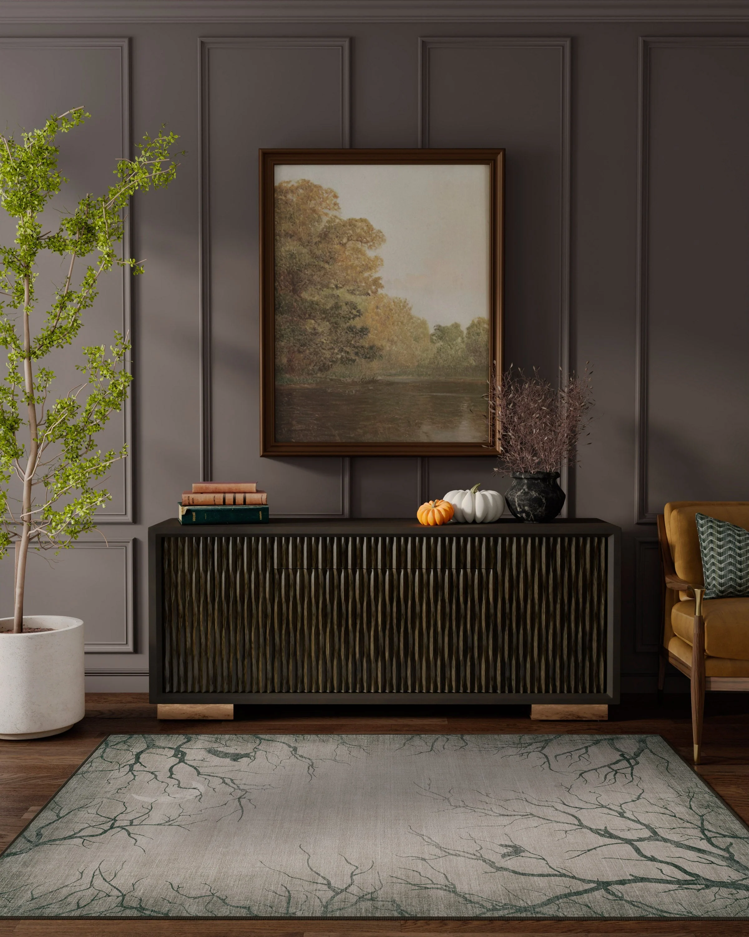 Moonshadows Grey Flatwoven Rug