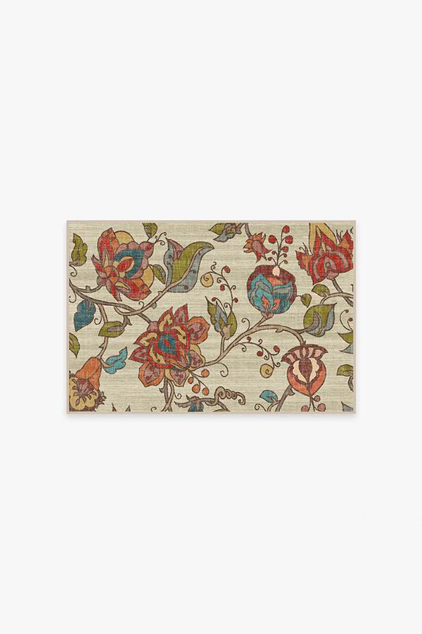 Frida Floral Natural Flatwoven Rug