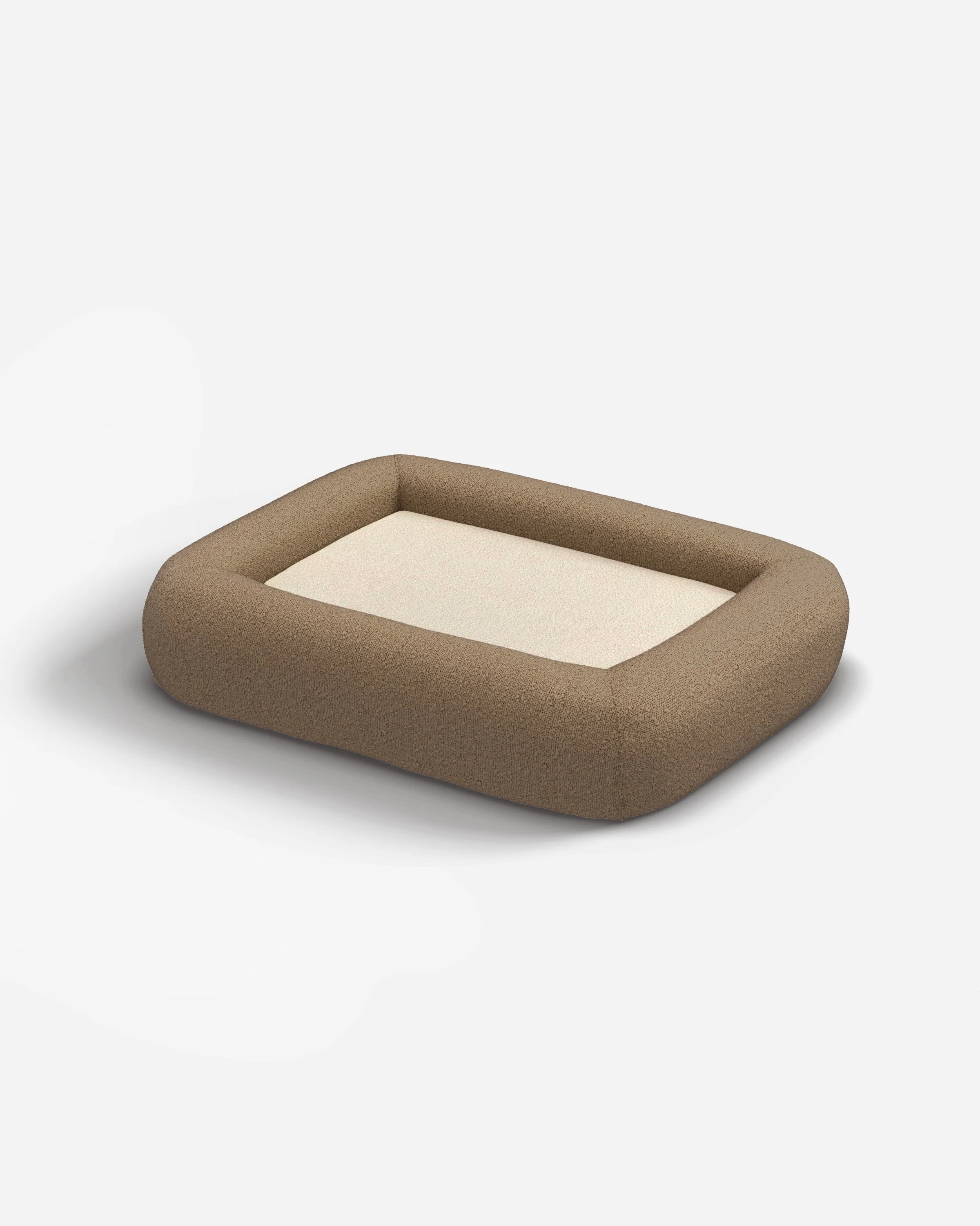 Taupe Boucle Bolster Pet Bed