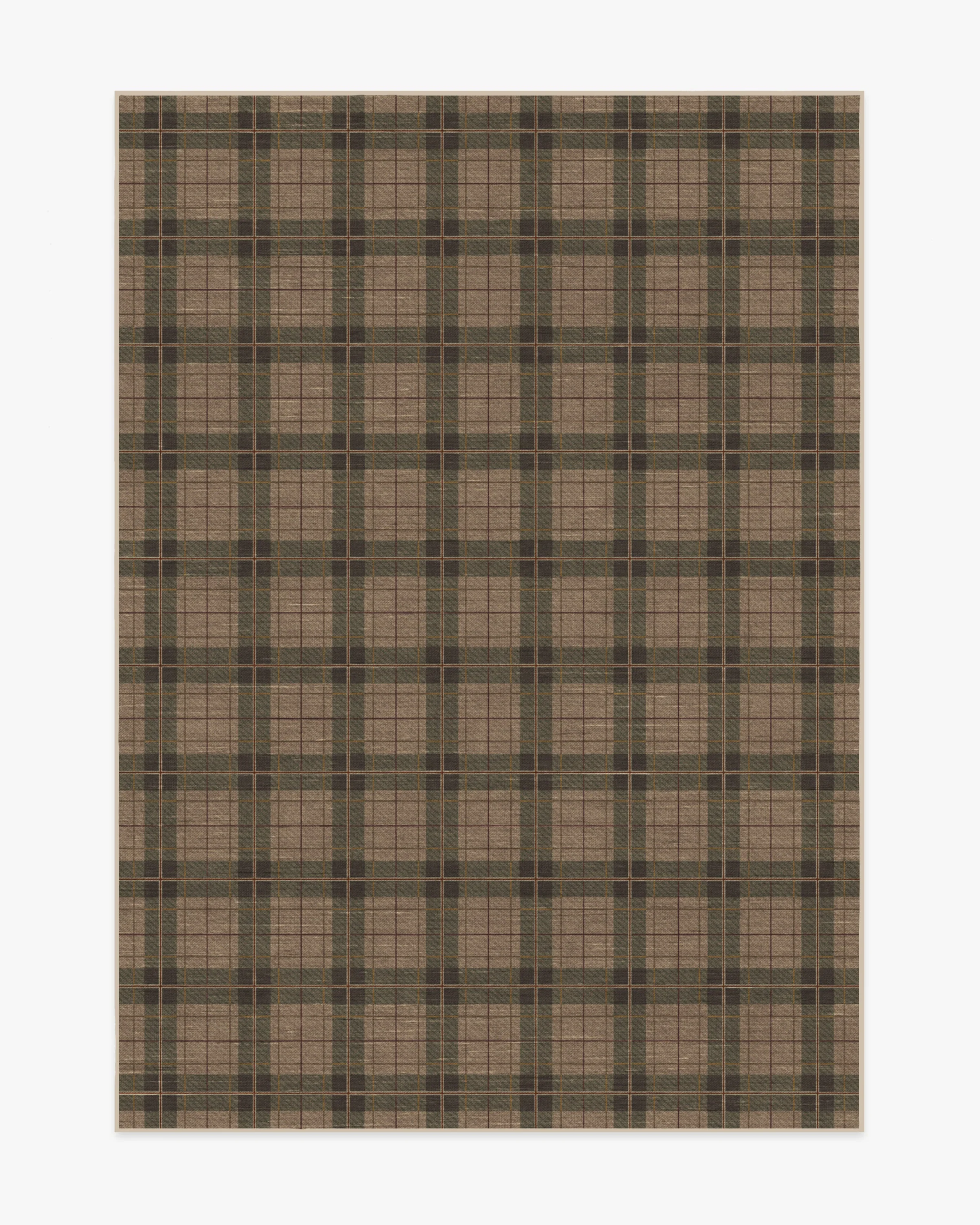 Alfie Plaid Natural & Green Flatwoven Rug