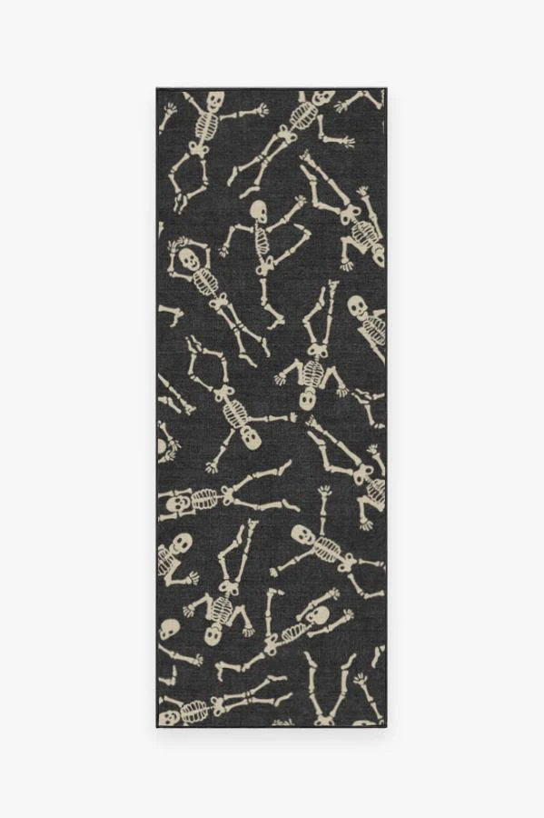Bone Dance Black Flatwoven Rug