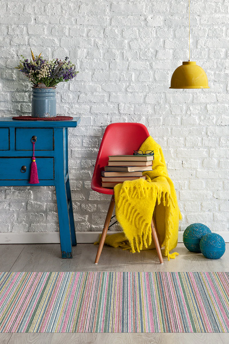 Multi Stripe Polychrome Rug