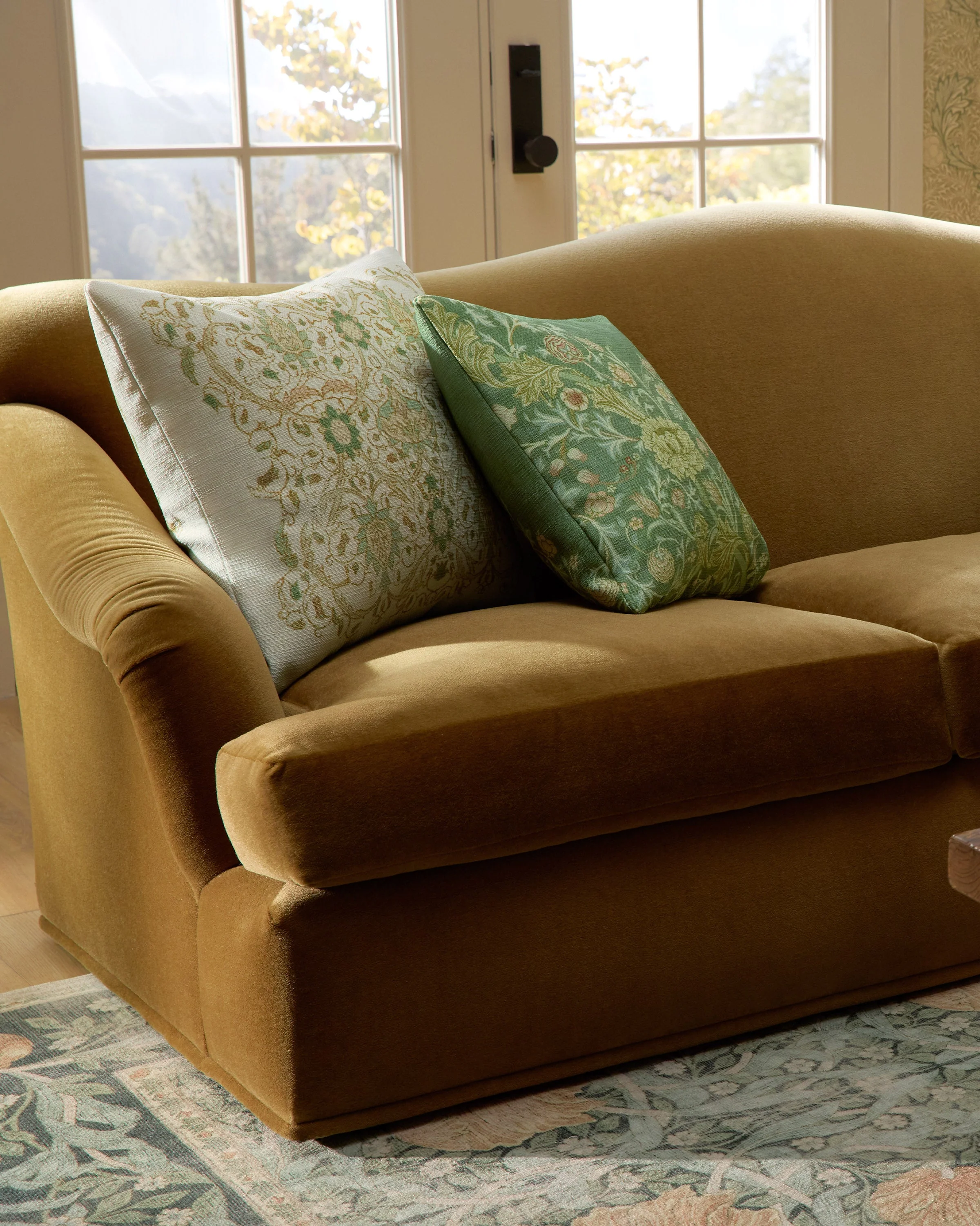 Montreal Vintage Cream Woven Throw Pillow by Morris & Co.