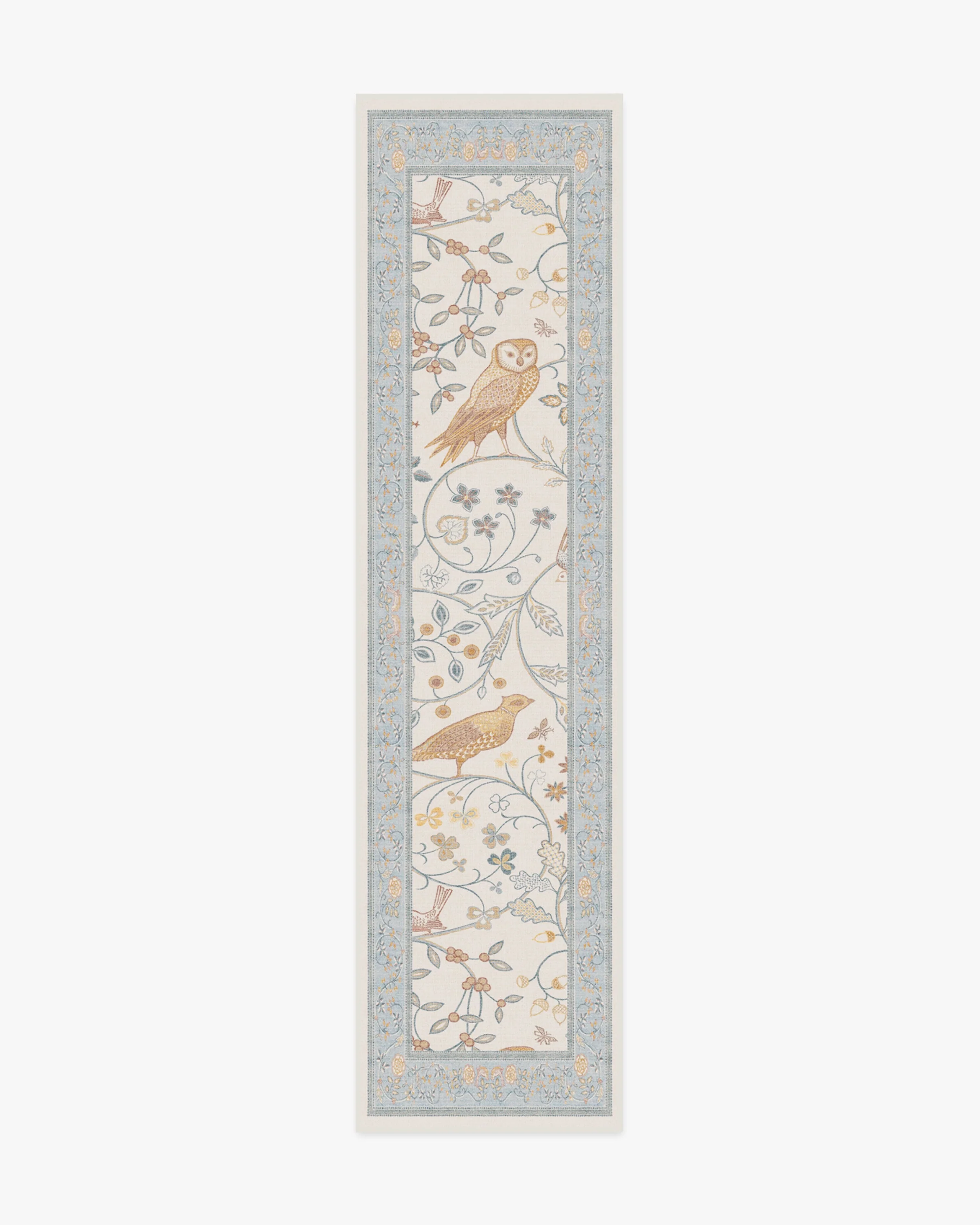 Newill Ivory & Blue Flatwoven Rug by Morris & Co.