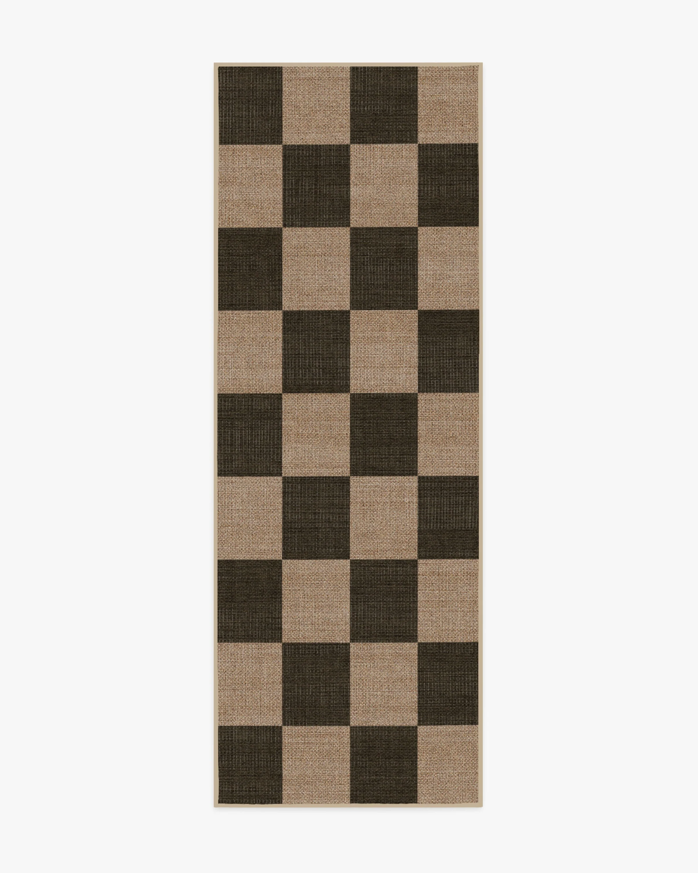 Checkerboard Soft Black Re-Jute Rug
