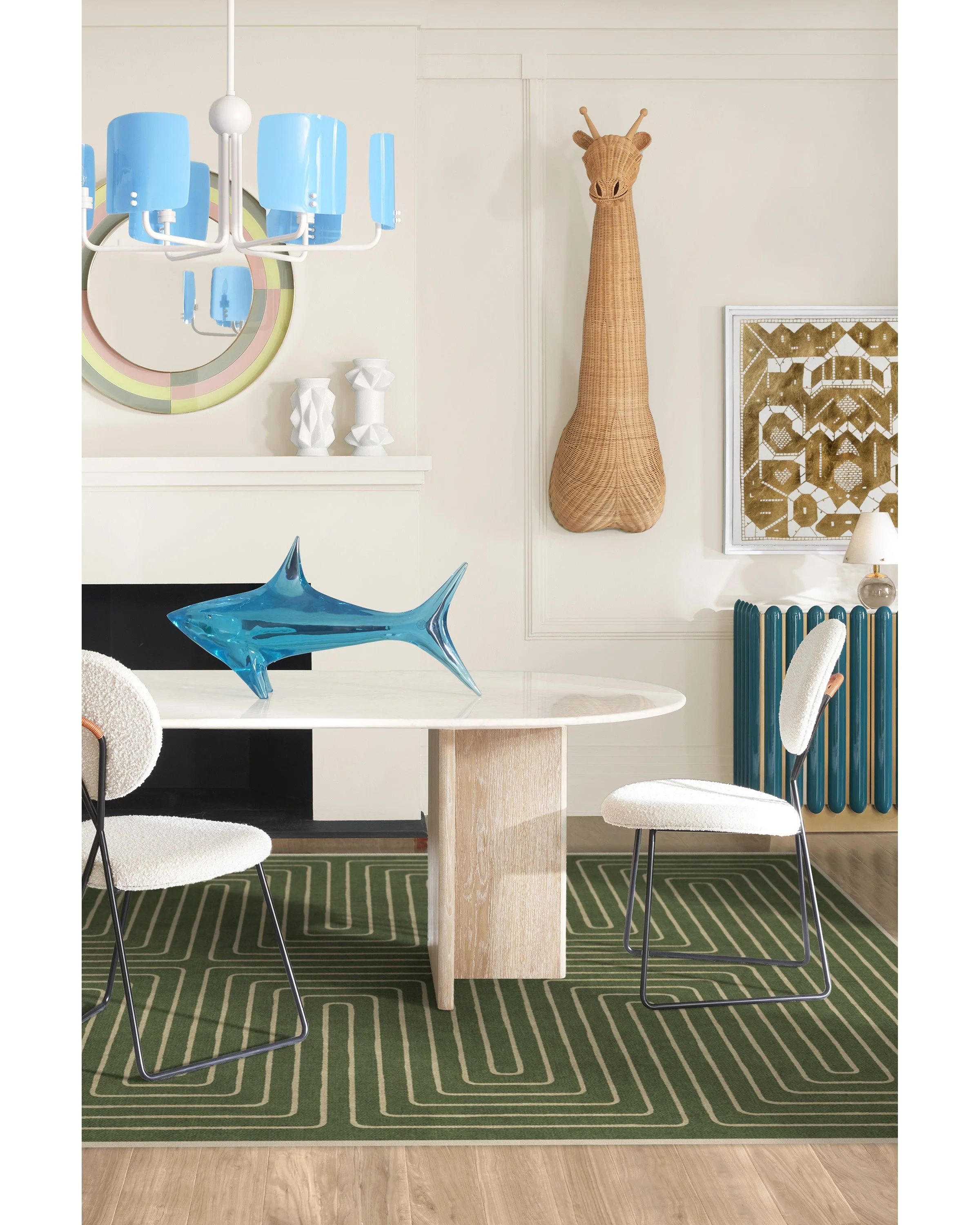 Labyrinth Fern Green Rug by Jonathan Adler