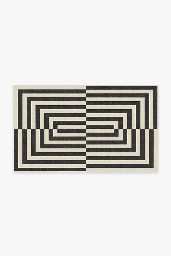 Op Art Charcoal Rug by Jonathan Adler