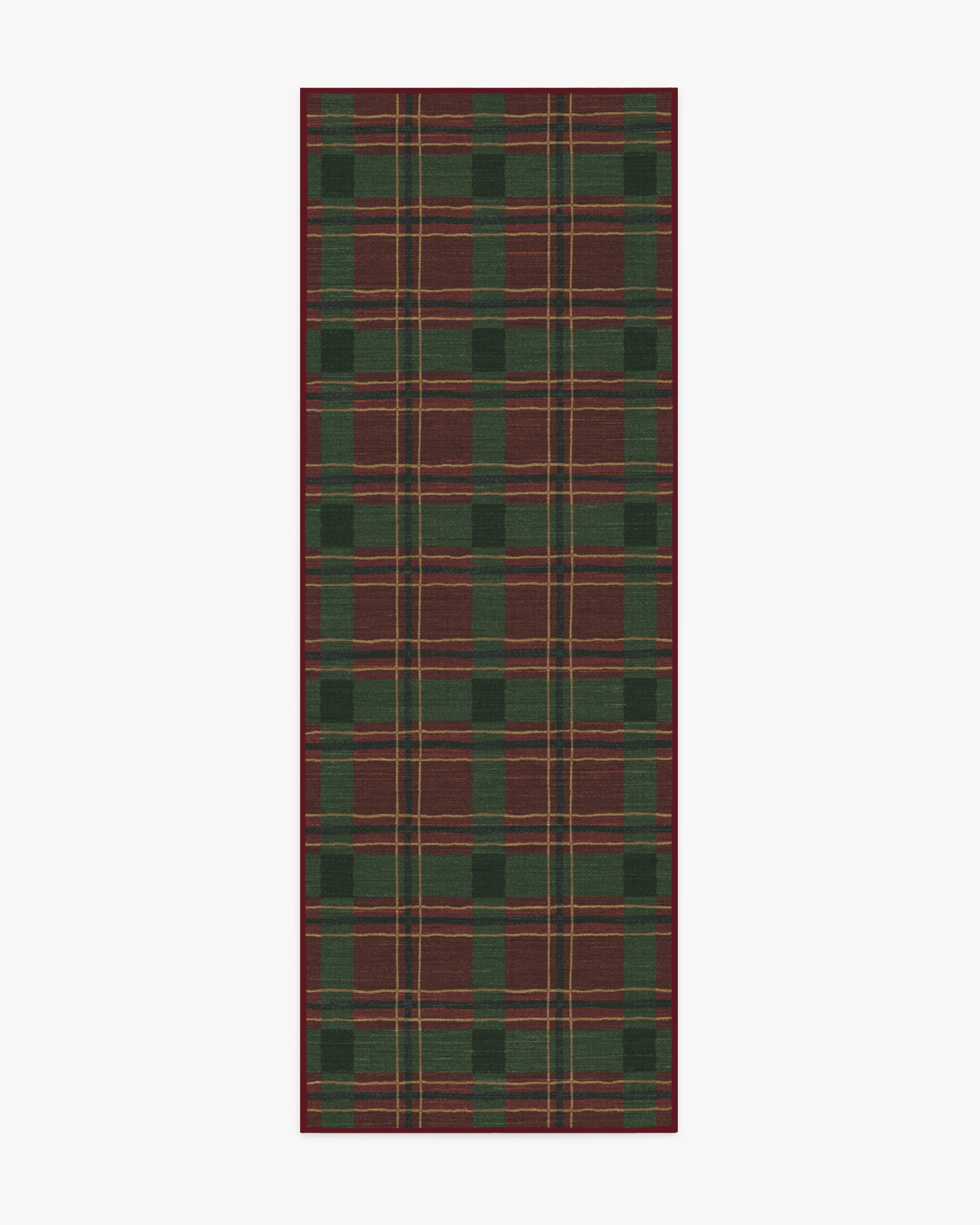 Piper Plaid Burgundy & Green Flatwoven Rug