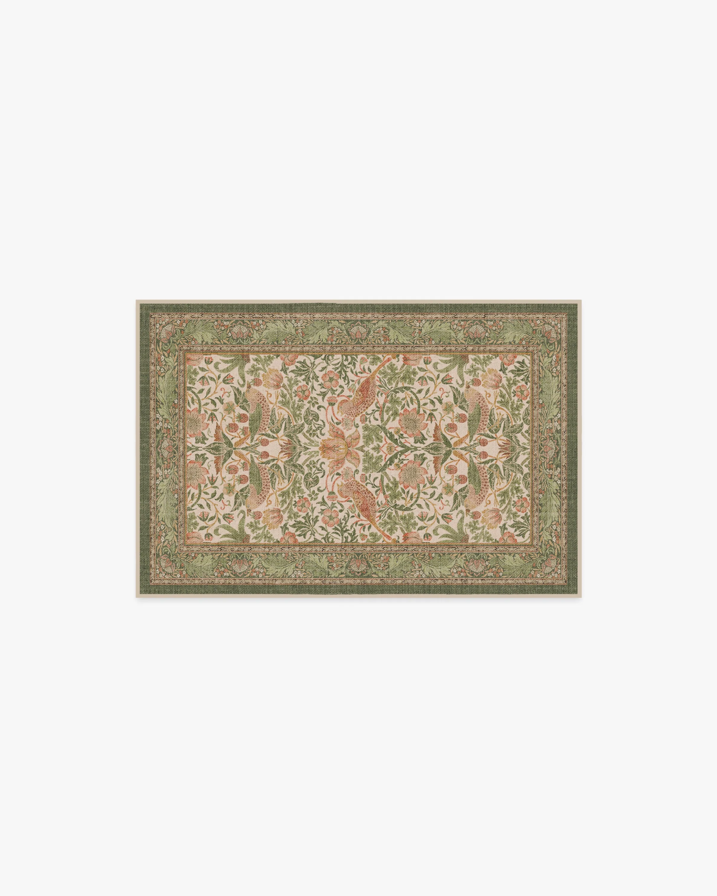 Strawberry Thief Sage & Rose Rug by Morris & Co.