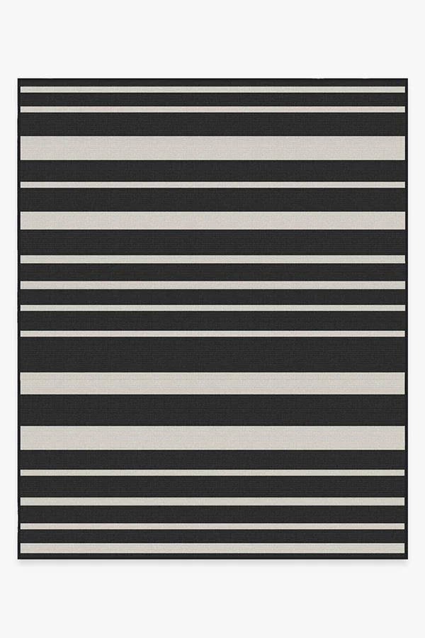 Sailmaker Stripe Black Outdoor Rug