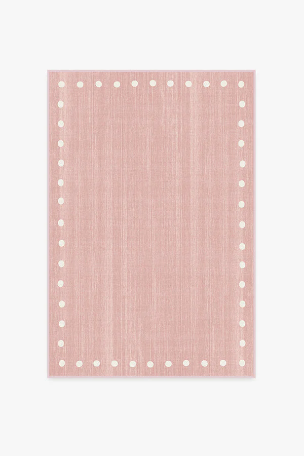 Dot Border Pink Rug