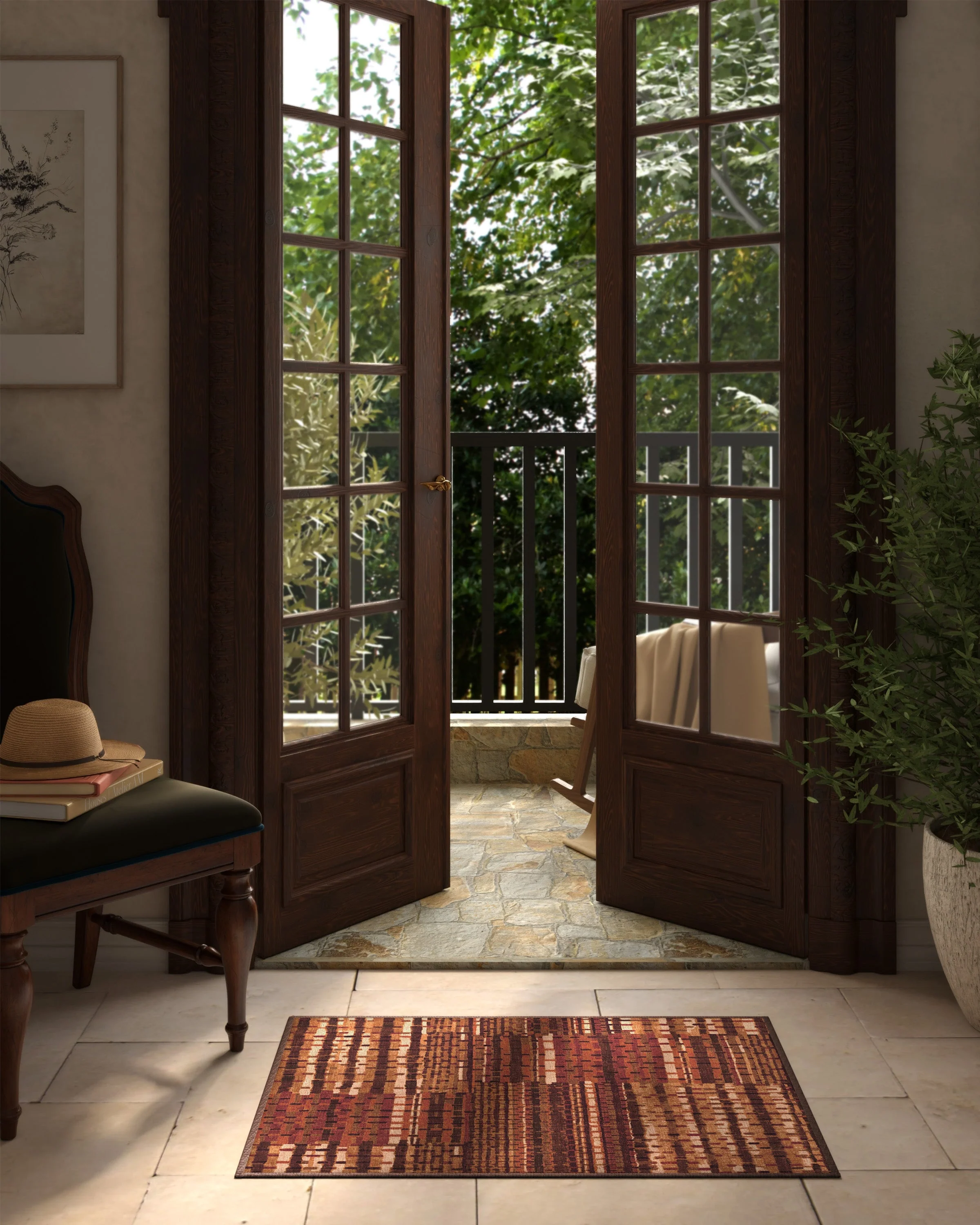 Solene Amber Red Flatwoven Rug