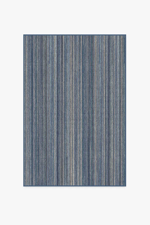 Multi Stripe Blue Rug