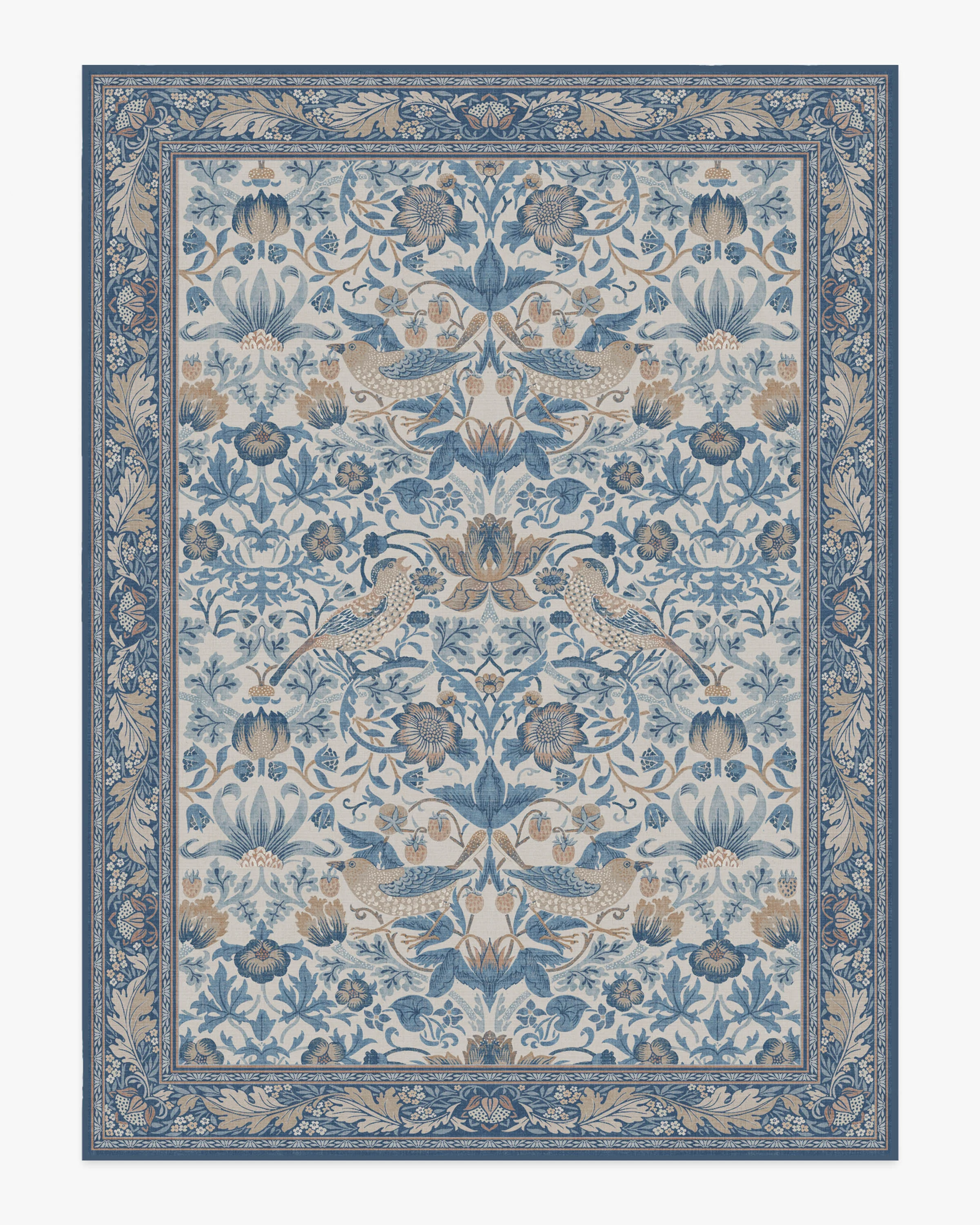 Strawberry Thief Indigo & Ivory Rug by Morris & Co.