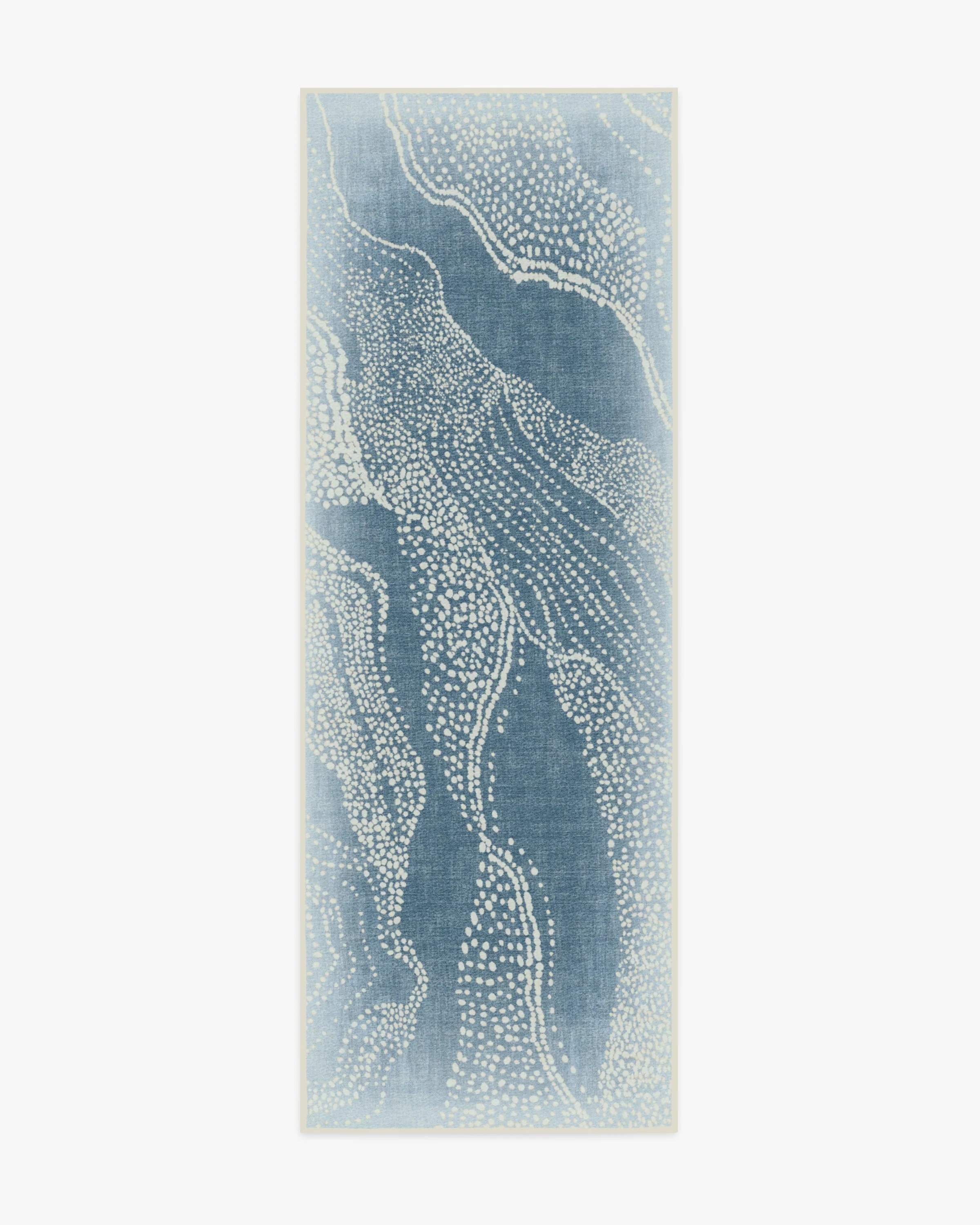 Adorned Soft Blue Flatwoven Rug by Malene Barnett