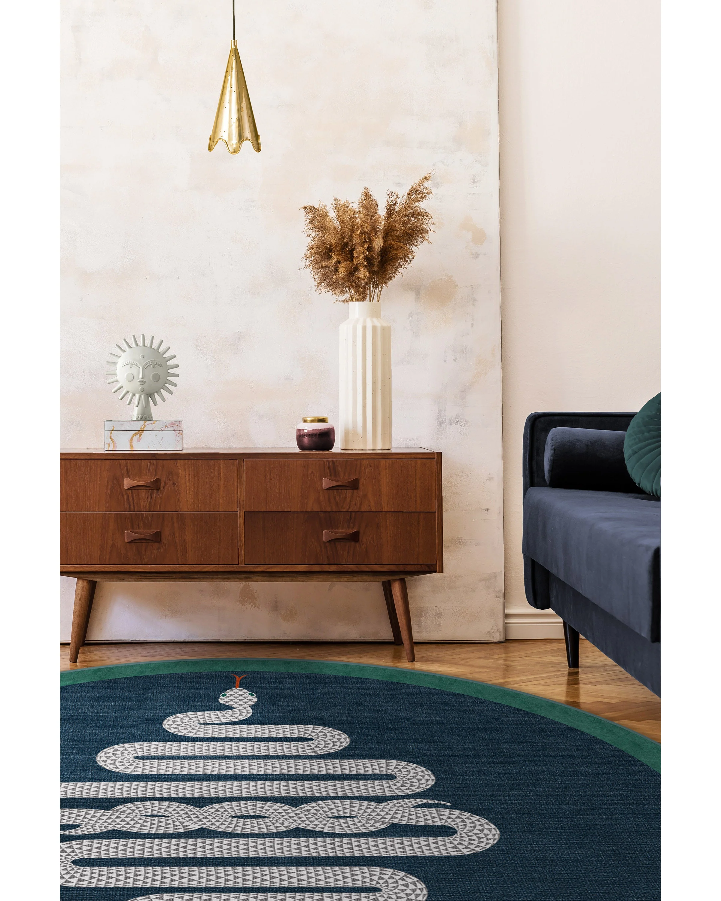 Venom Sapphire Rug by Jonathan Adler