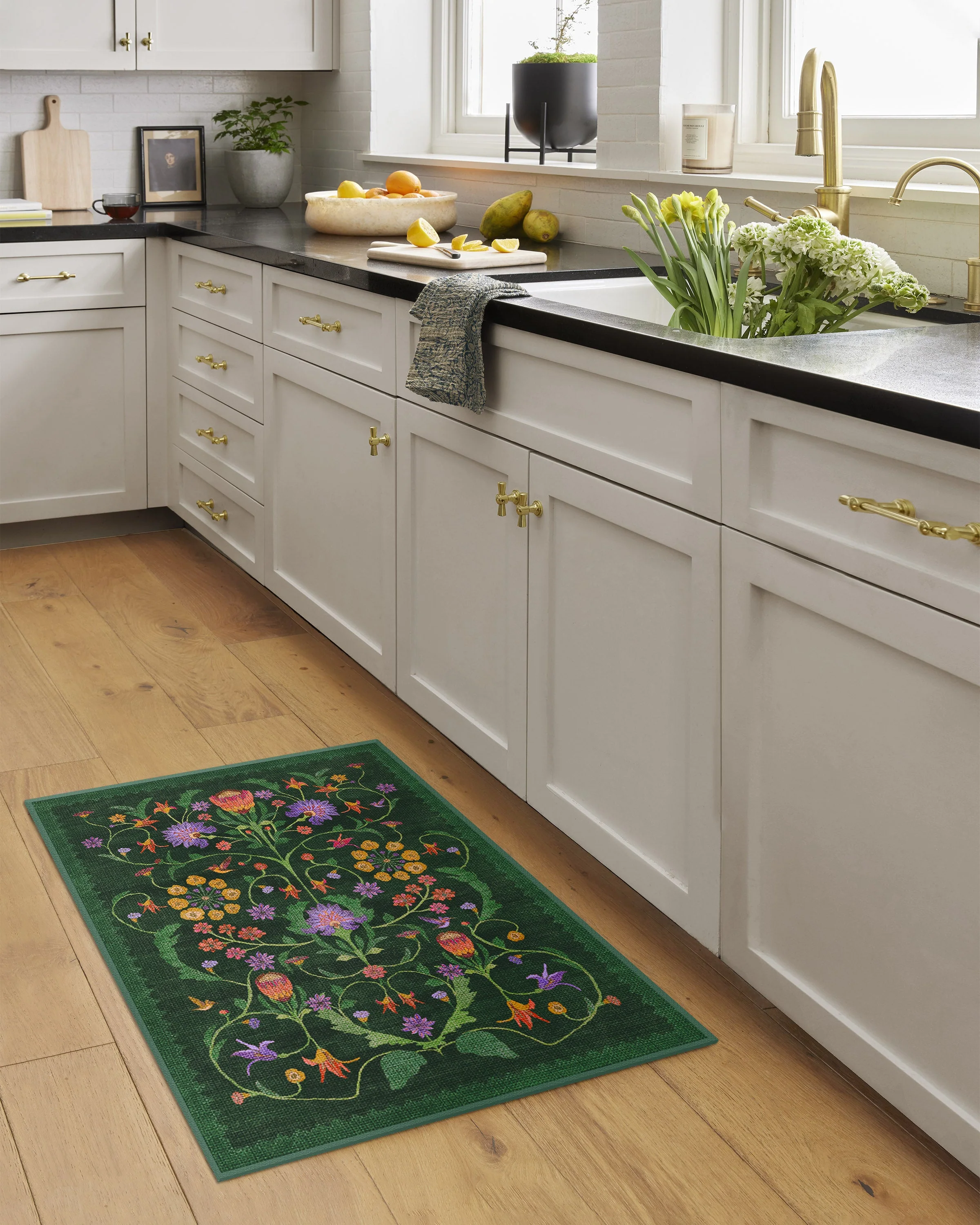 Protea Forest Green Rug by Iris Apfel
