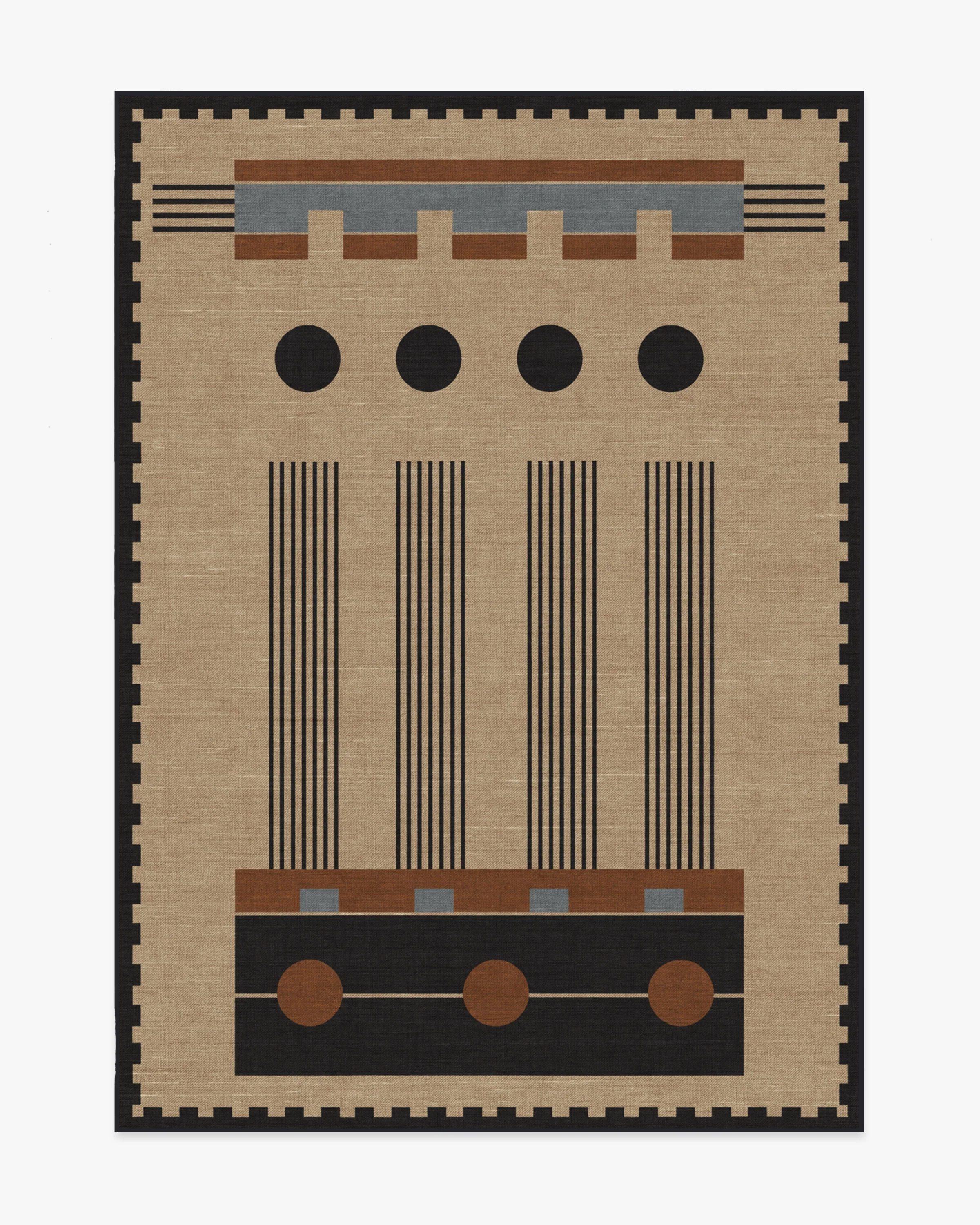Kasi Black & Tan Flatwoven Rug by Architectural Digest