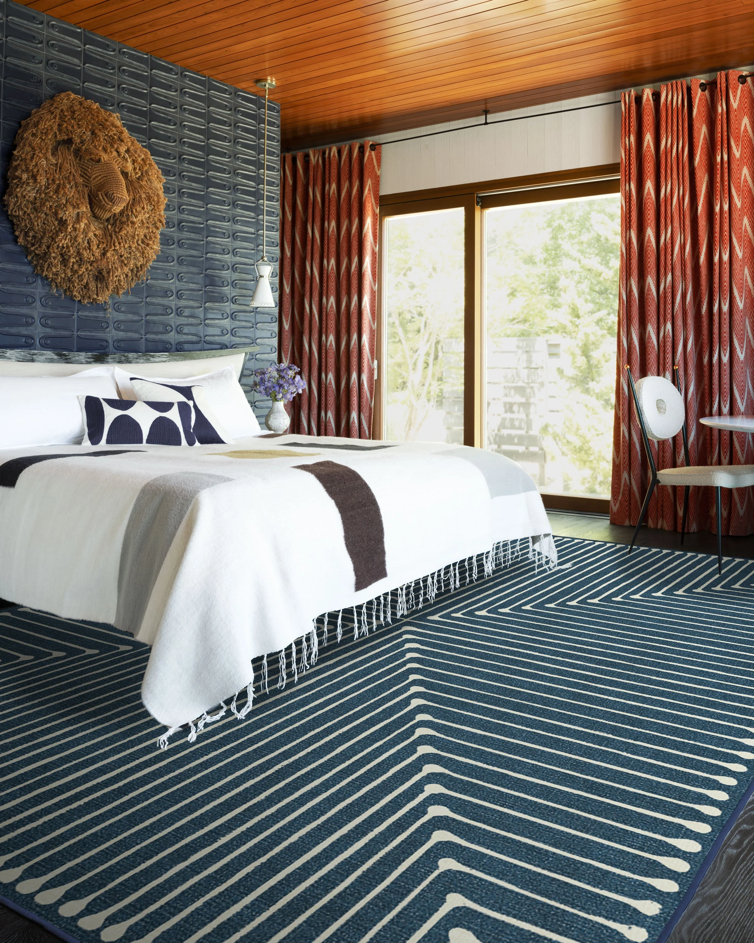 Inkdrop Lapis Blue Rug by Jonathan Adler