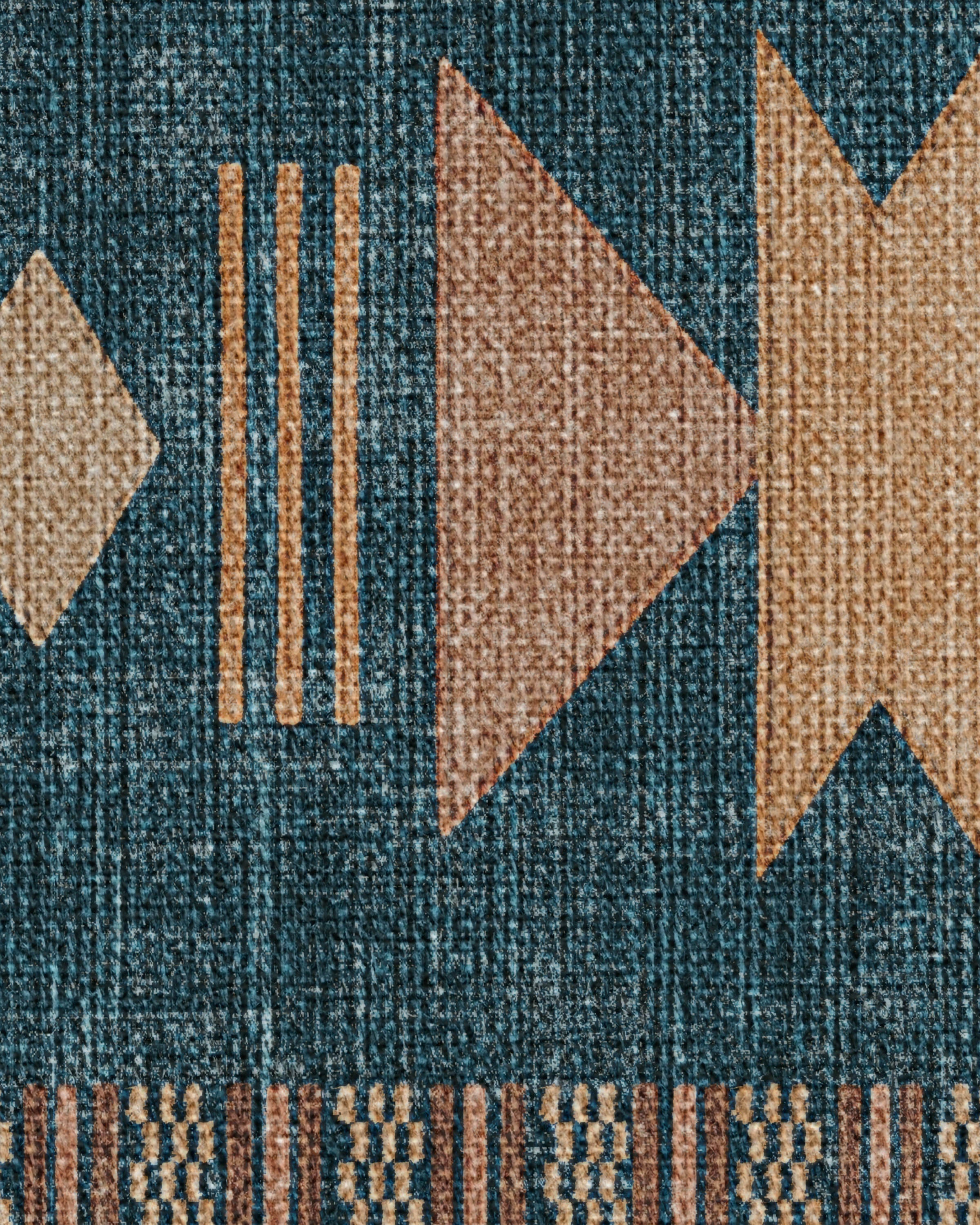 Lark Blue & Rose Flatwoven Rug