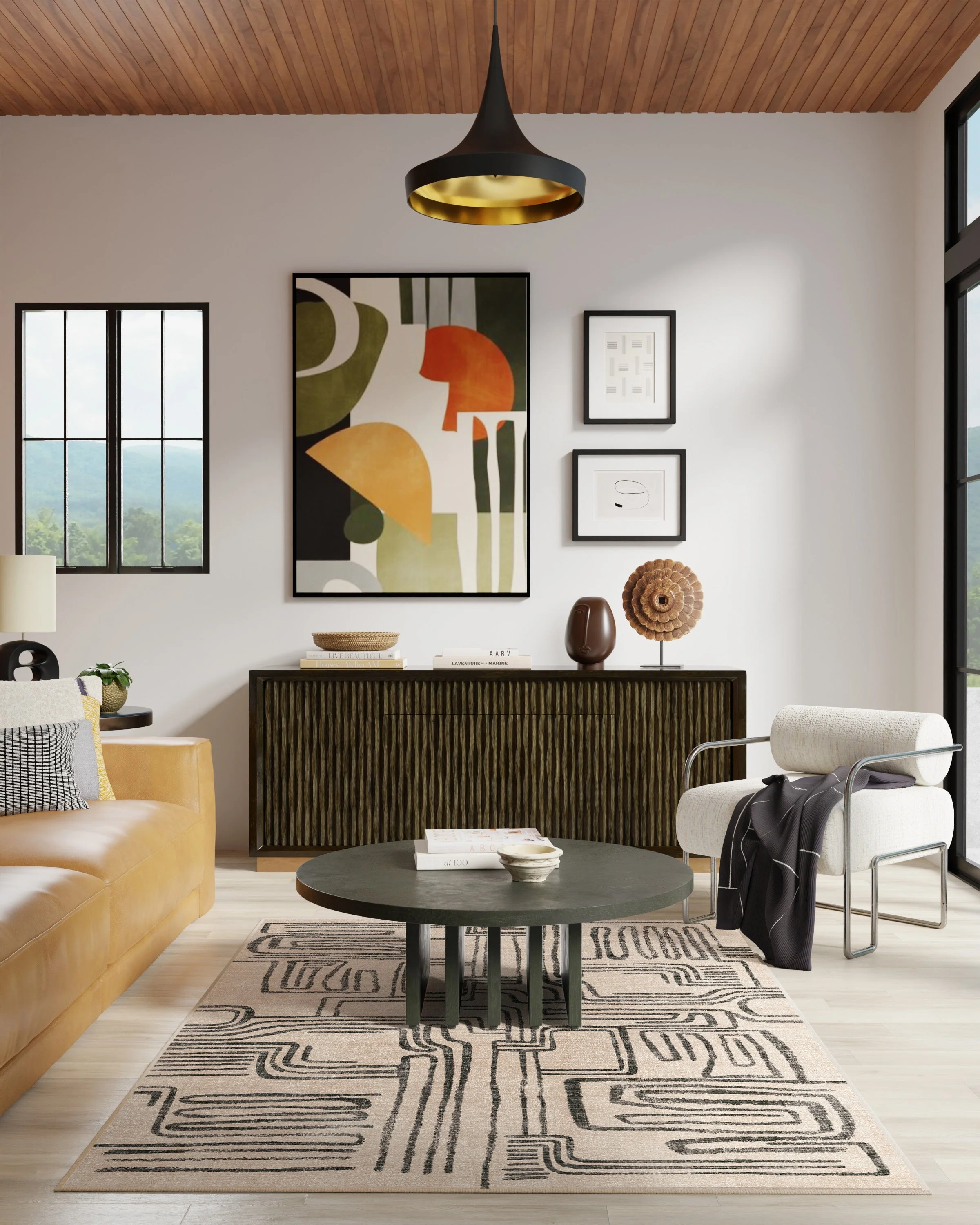 Kassena Black & Ivory Flatwoven Rug by Malene Barnett