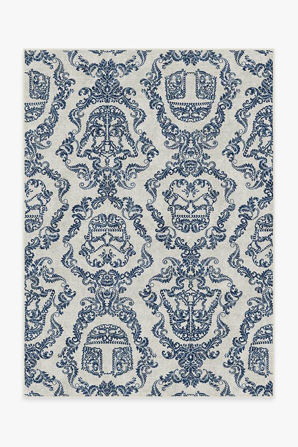 Dark Side Damask Delft Blue Rug