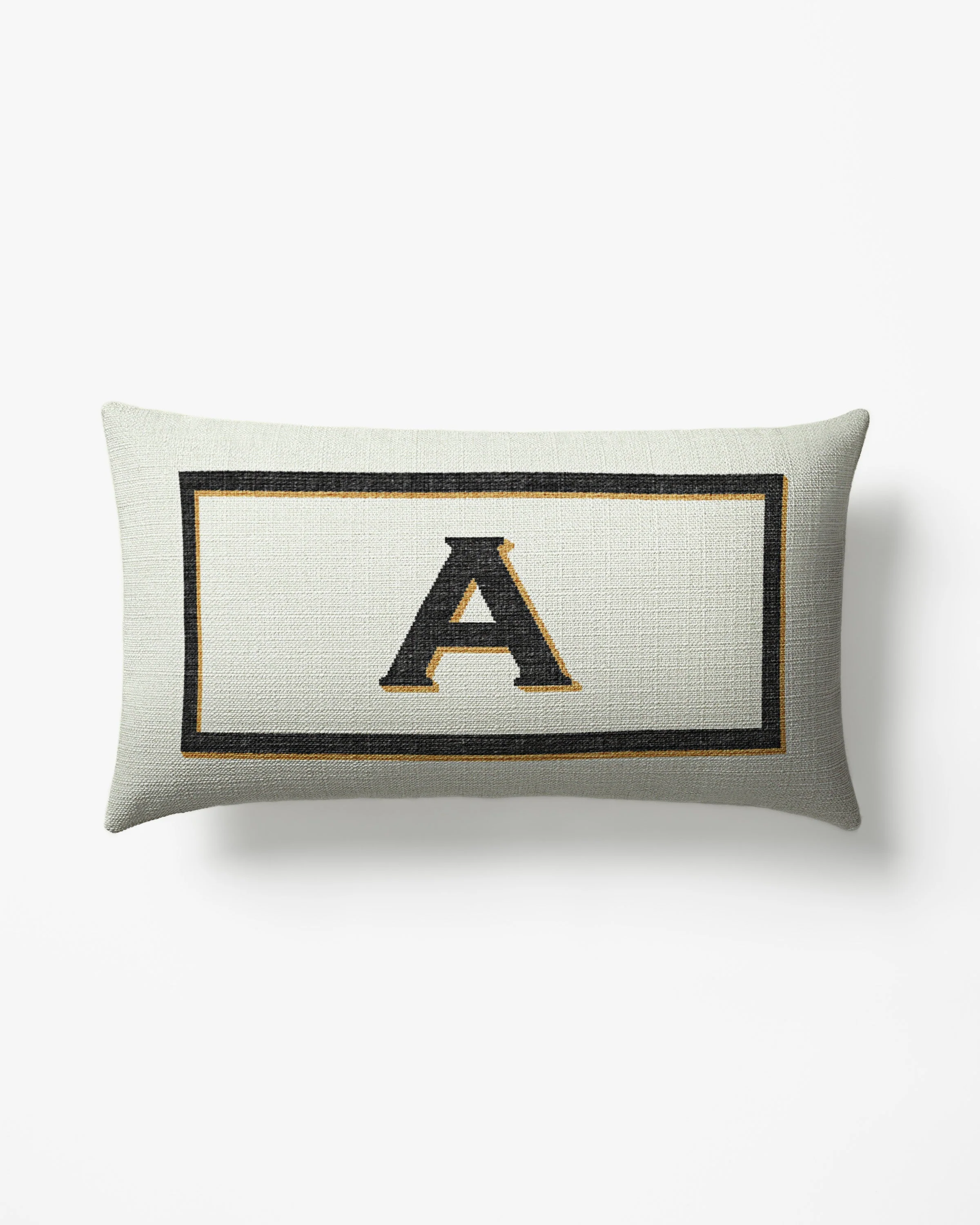 Classic Monogram Ivory Woven Throw Pillow, 12x21 by Jonathan Adler