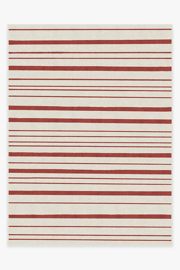 Hudson Stripe Red Flatwoven Rug