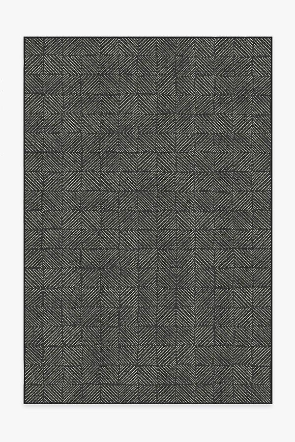 Parquet Black Outdoor Rug