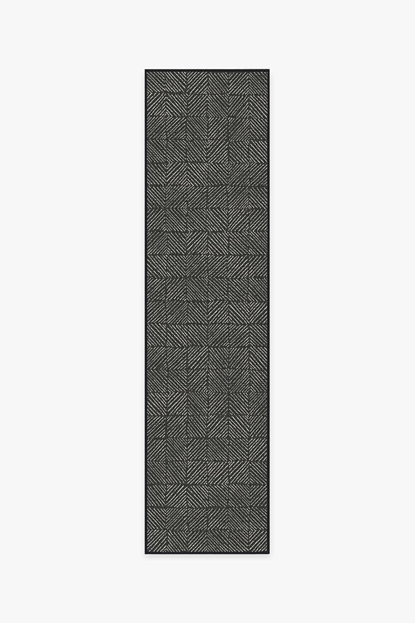 Parquet Black Outdoor Rug