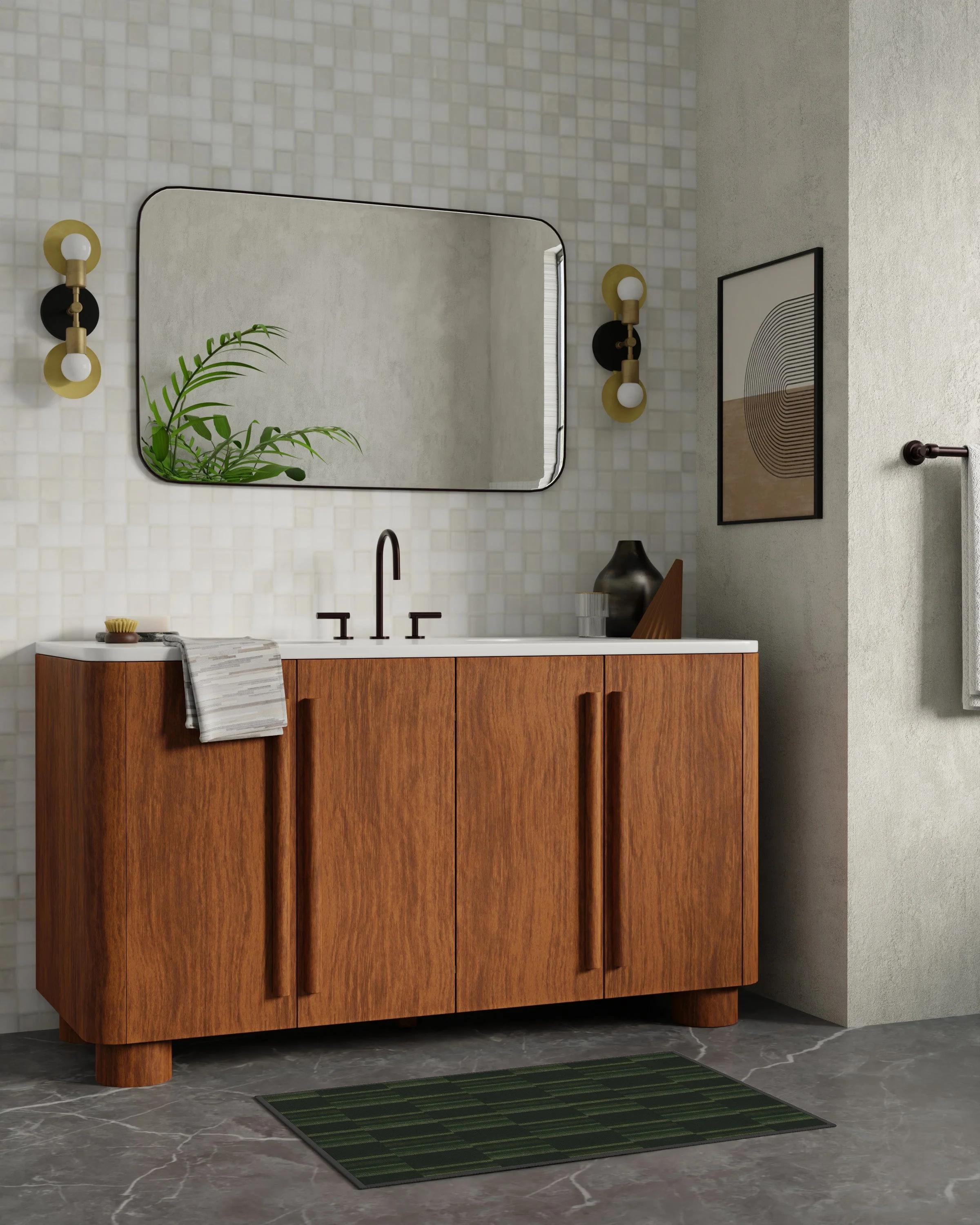 London Olive & Green Flatwoven Rug by Michael Michalsky