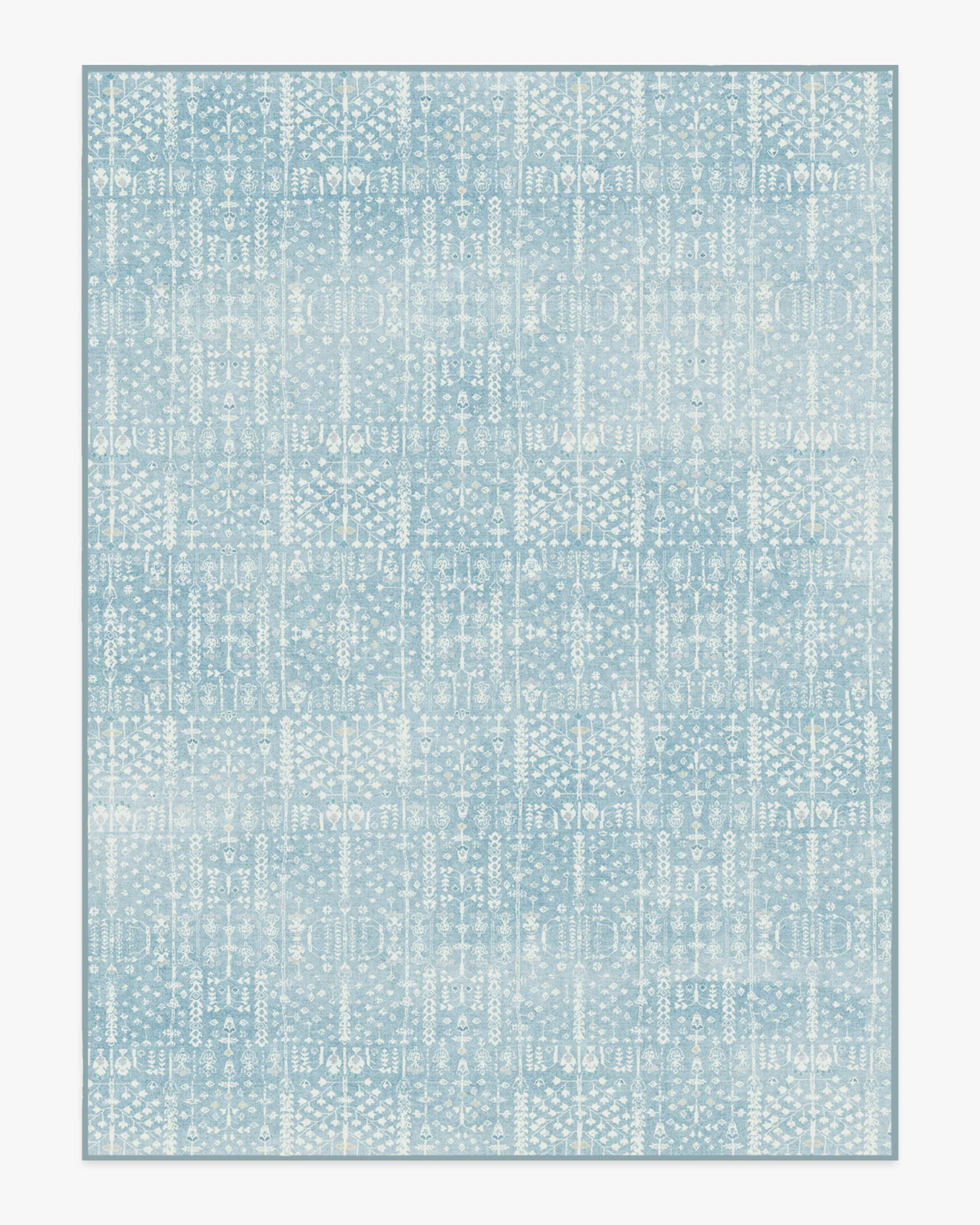 Palmetto Coastal Blue Flatwoven Rug by Gray Malin