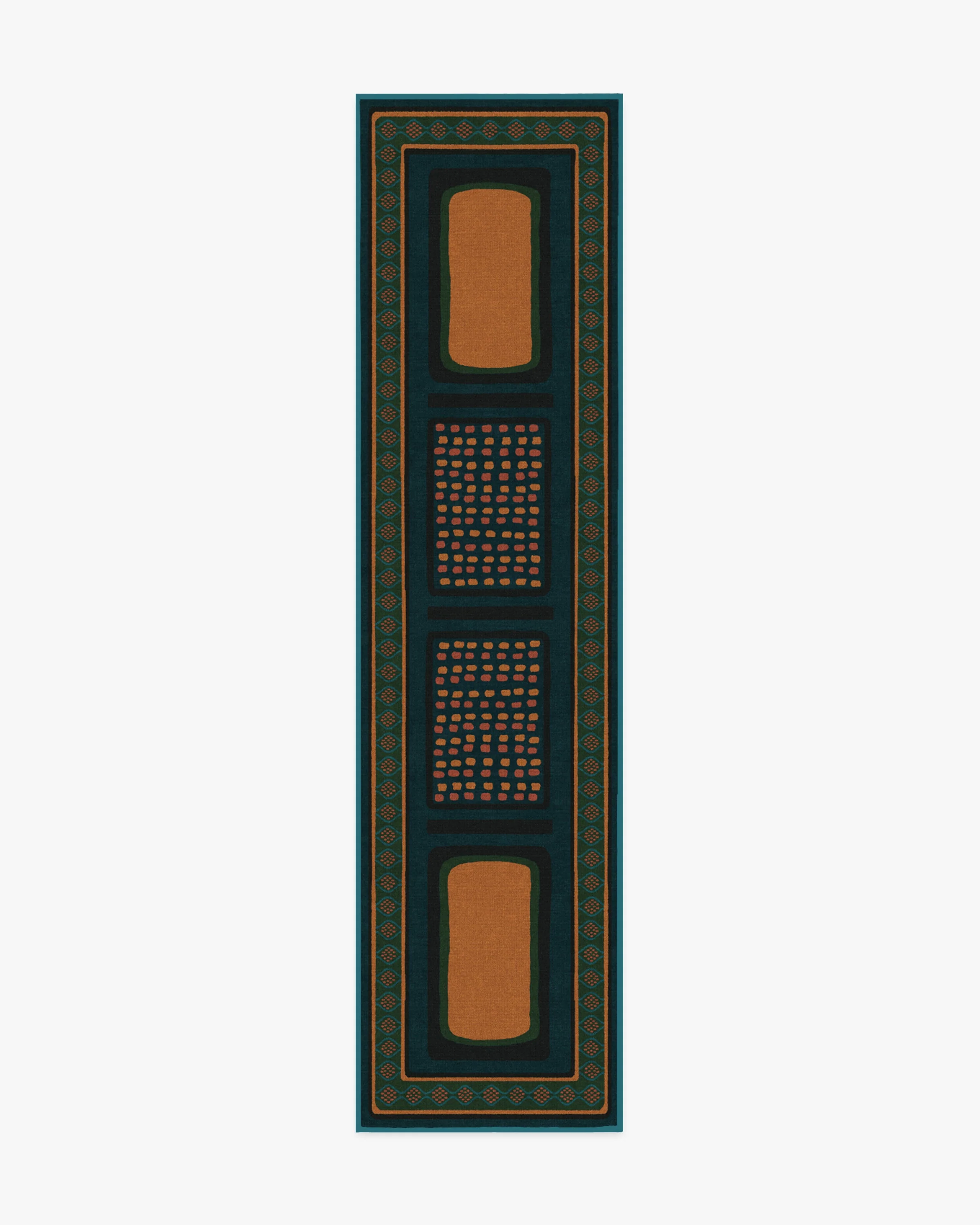 Nerissa Teal & Gold Flatwoven Rug by Architectural Digest
