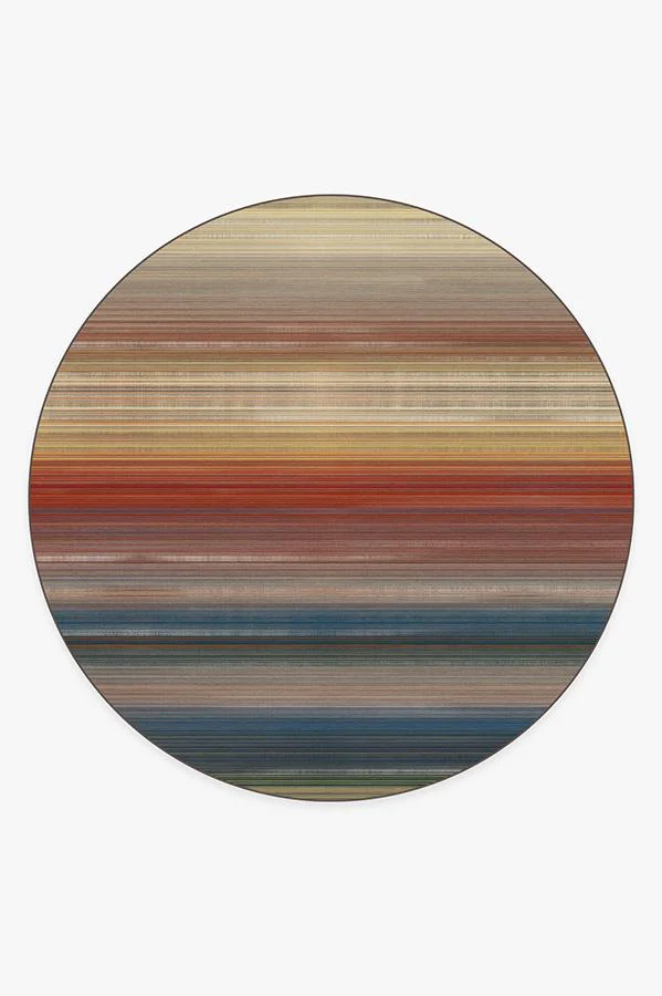 Linear Striped Multicolor Flatwoven Rug