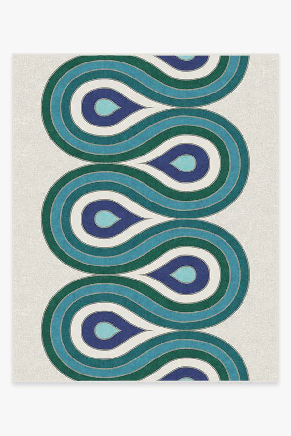 Milano Peacock Flatwoven Rug by Jonathan Adler