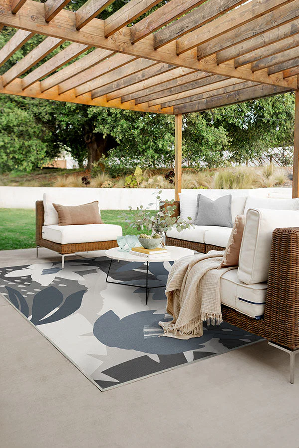Arcadia Steel Blue Outdoor Rug
