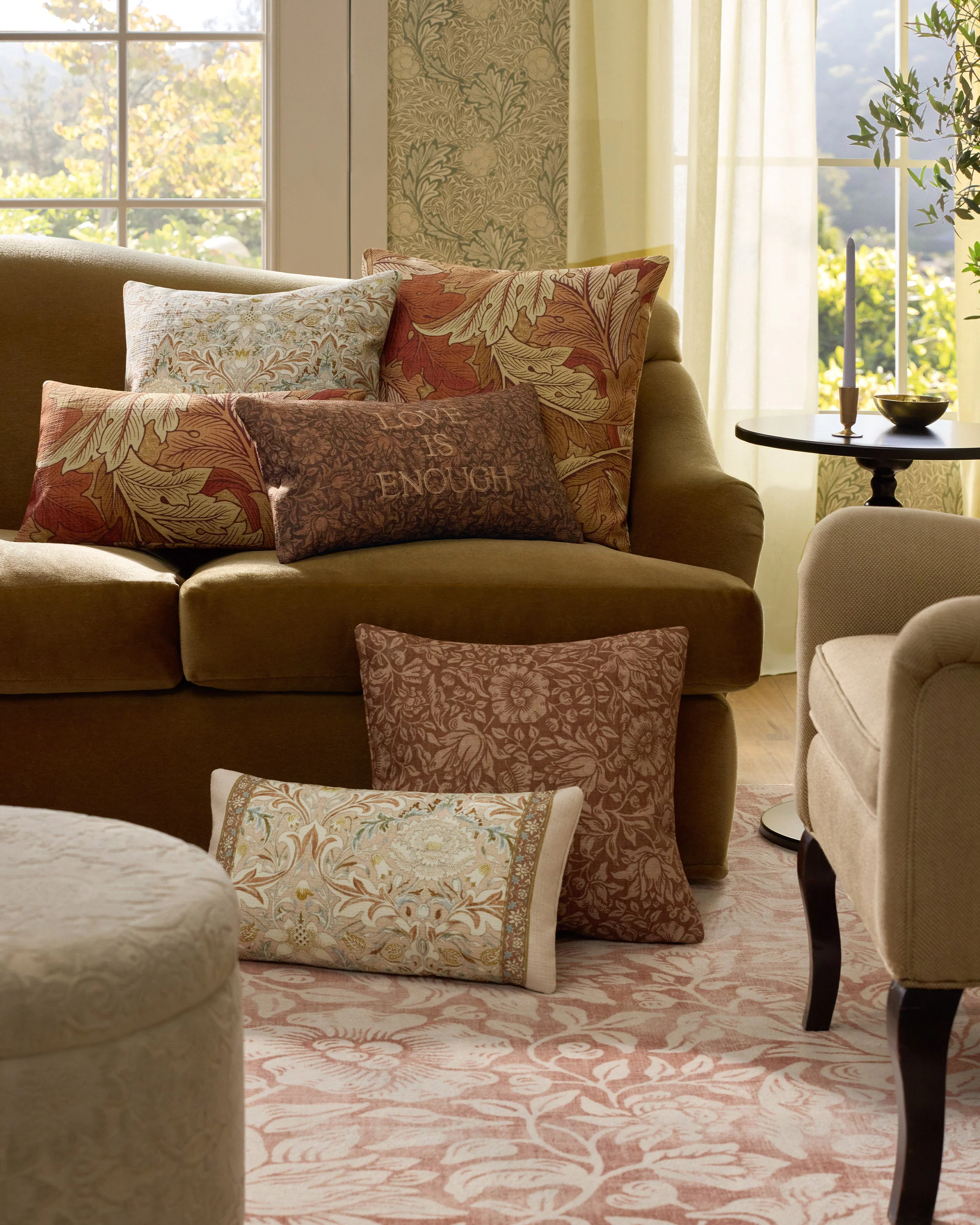 Simply Severn Vintage Blush Woven Lumbar Throw Pillow by Morris & Co.