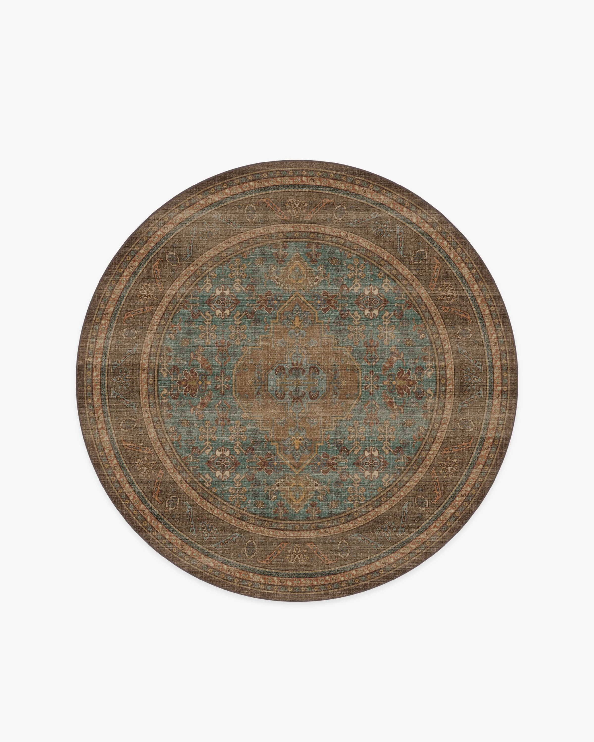 Rowan Teal Blue & Copper Flatwoven Rug