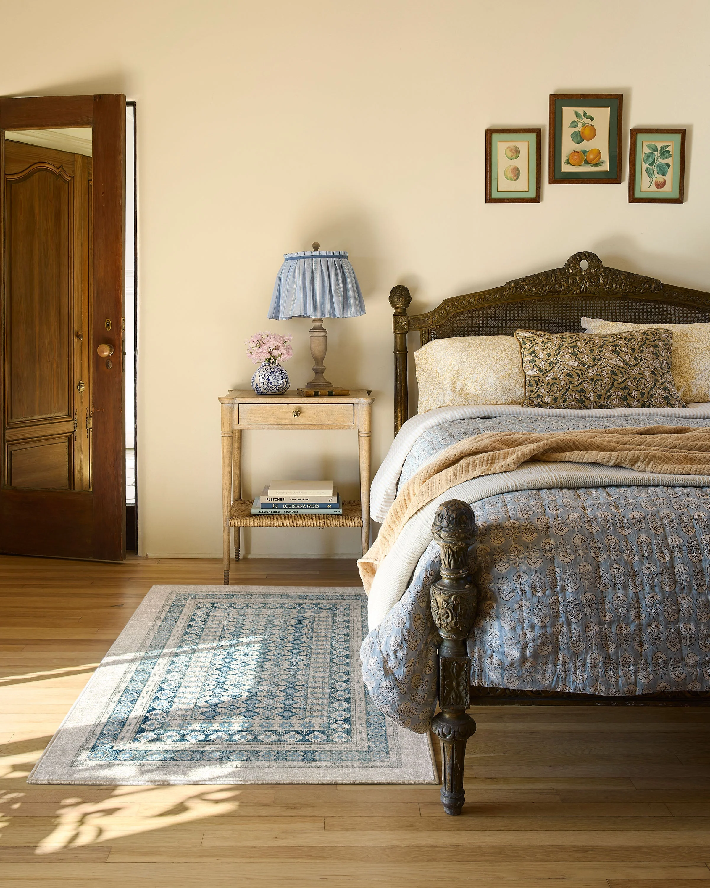 Cyrus Neutral & Blue Flatwoven Rug