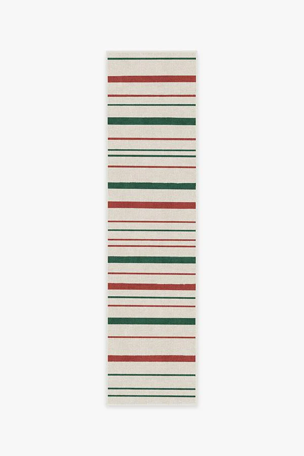 Hudson Stripe Red & Green Rug