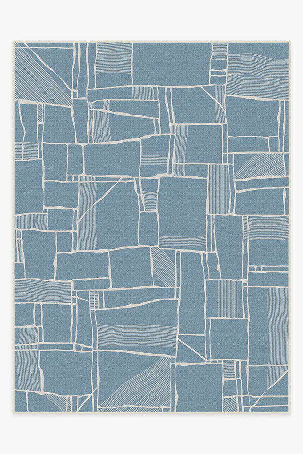 Rune Slate Blue Outdoor Rug