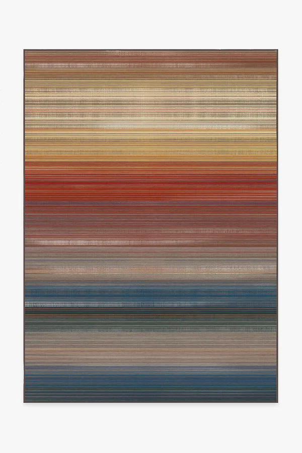 Linear Striped Multicolor Rug