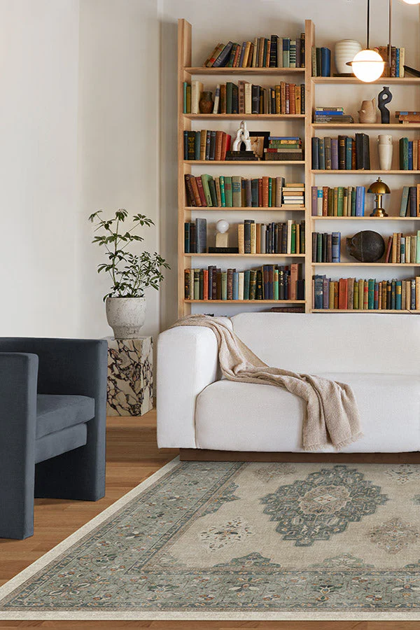 Maxine Natural Sage Flatwoven Rug