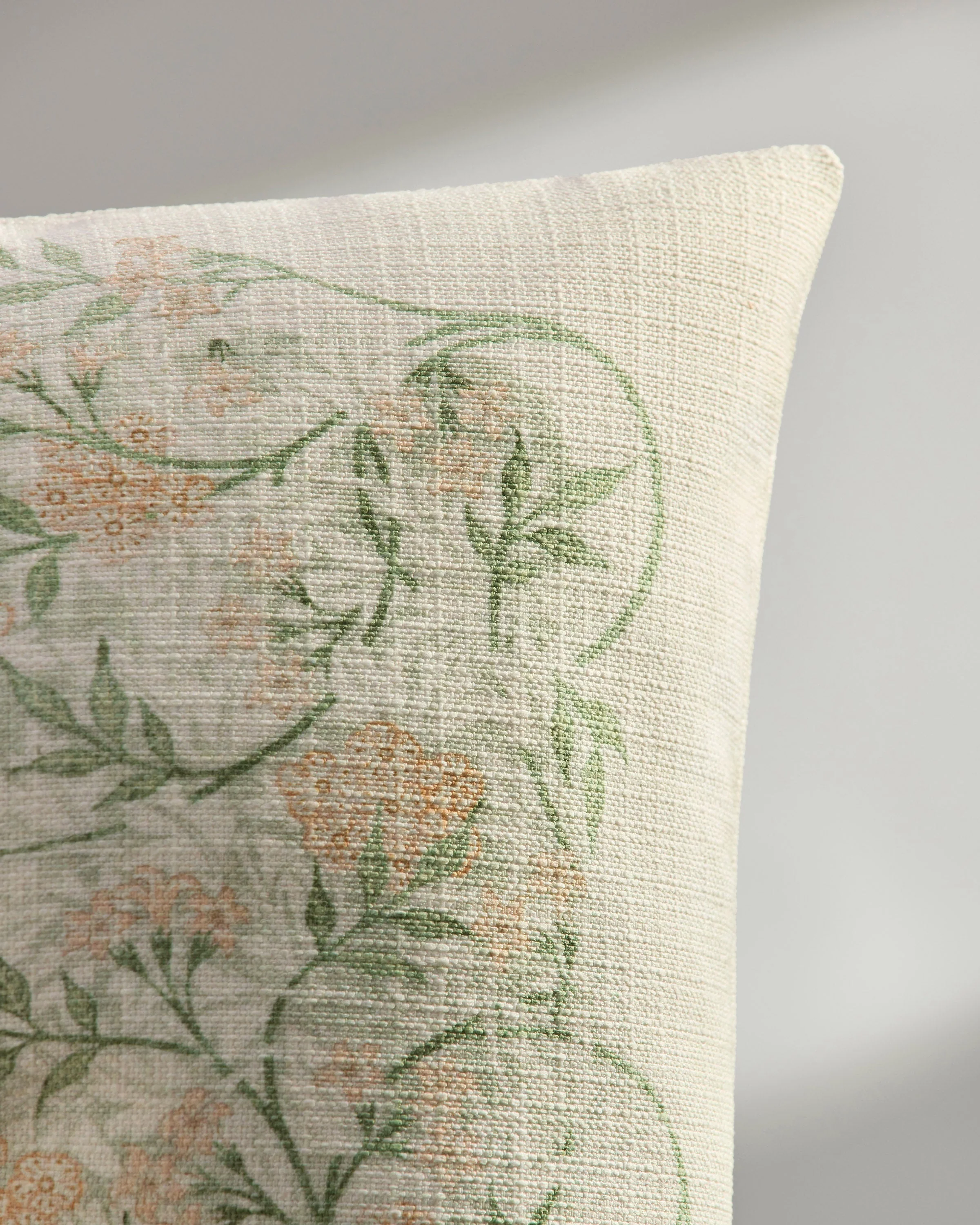 Jasmine Soft Sage Woven Throw Pillow by Morris & Co.